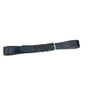 Club Monaco leather dark brown belt for men size 30-34 square gold buckle